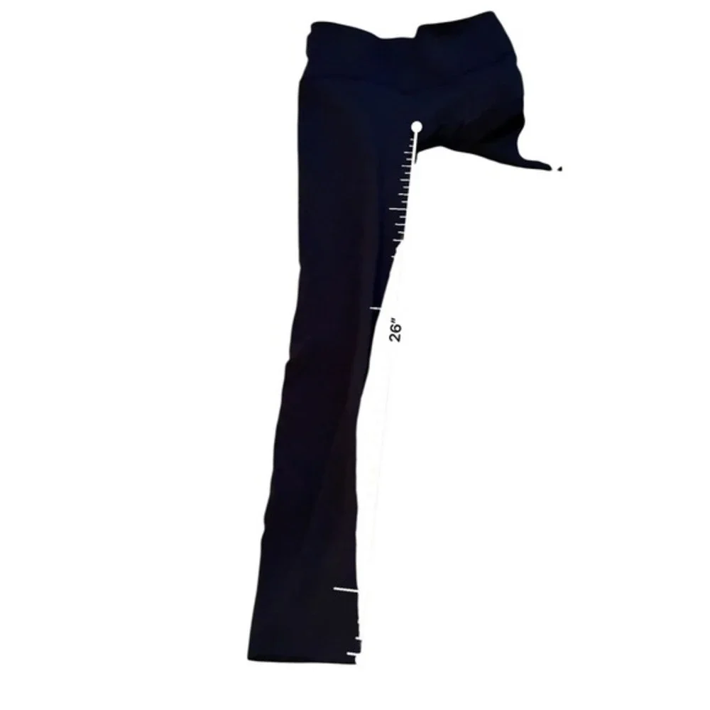 Lululemon Women's Black Mid Rise Mesh Detail Yoga Leggings Size 4 Estimated‎